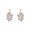 Vintage Floral Butterfly Earrings in Soft Pastel Shades for Women