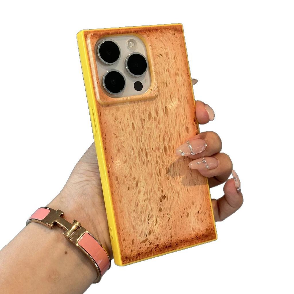 Kreatives Toastbrot Geeignet für Apple iPhone17promax Handyhülle 15 Quadratisch 16 Persönlichkeit 13 Weiches Set 14