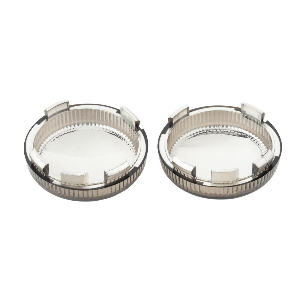 Kijima HD-01286 Motorcycle Turn Signal Lens Harley Genuine Type Bullet Mirror Smoke, Pack of 2