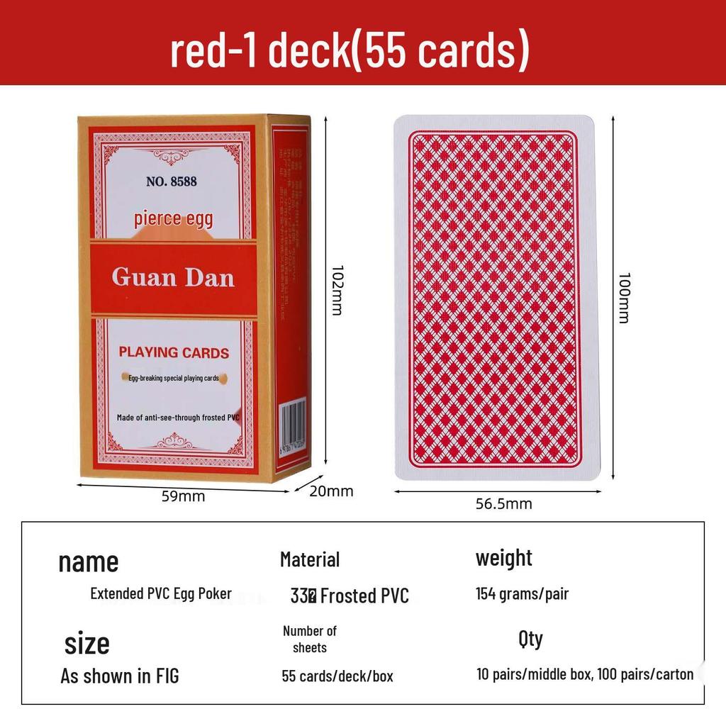 Guan Dan Premium Poker Playing Cards - Thickened, Hardened with High-End Linen Finish, Blue Core Paper, Full Case of 100 Decks.