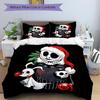 3Pcs Christmas Jack Skellington Bedding Set Quilt Cover Pillowcase Home Christmas Xmas Halloween Gift 1 Duvet Cover 2 Pillowcase S921509