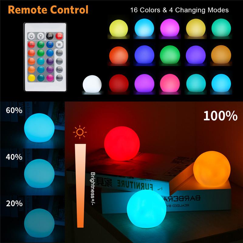 1/6 Pack Swimming Pool Floating Lights IP68 Waterproof LED Spherical Pool Light Luminous Ball Outdoor Garden Party Wedding Decor