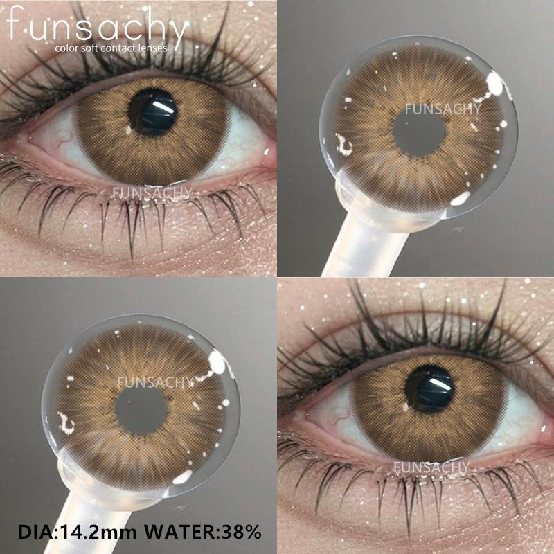 FUNSACHY 1 Pair Brown Colored Contact Lenses for Eyes Cosmetic Pupils Lenses Green Eye Contacts Natural Gray Lenses Y2k Colorcon