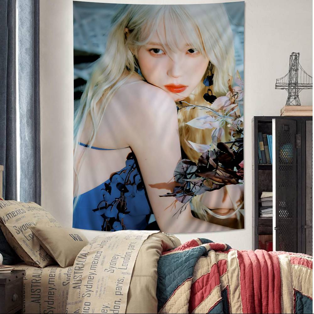 Classic Famous Kpop Singer IU Hanging Bohemian Tapestry Japanese Wall Tapestry Anime Kawaii Room Decor