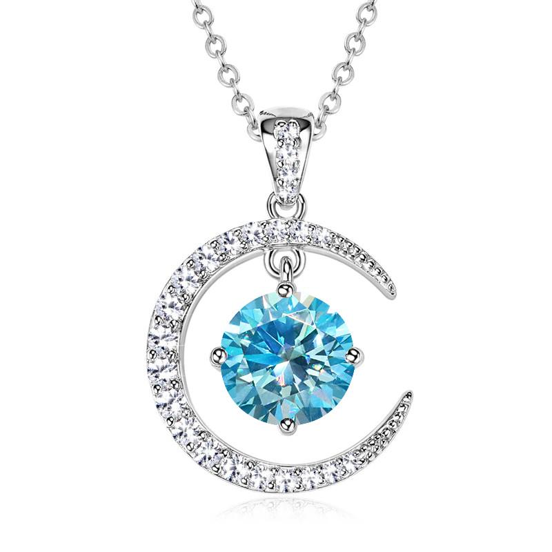 Sterling Silver Moissanite Necklace for Women High-end Design Pendant Niche Smart Clavicle Chain Female Fine Jewelry