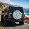 1pc Sea Glass Mosaic Style Printed Pattern Car Tire Cover, Fashionable Universal Wheel Hub Protector, Spare Tire Protection, Cre