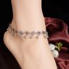 1Pc Antique Silver Flower Small Bell Anklet Ankle Bracelet Foot Chain Jewelry