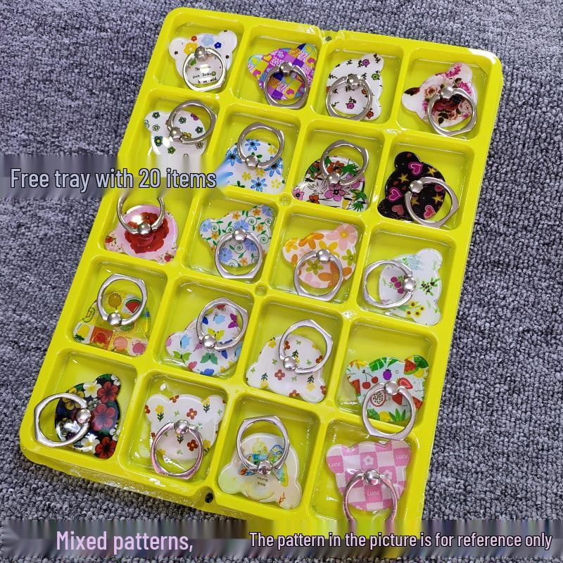 Trendy Rotating Acrylic Phone Ring Holder Stand - Colorful, Lazy Design for Men & Women