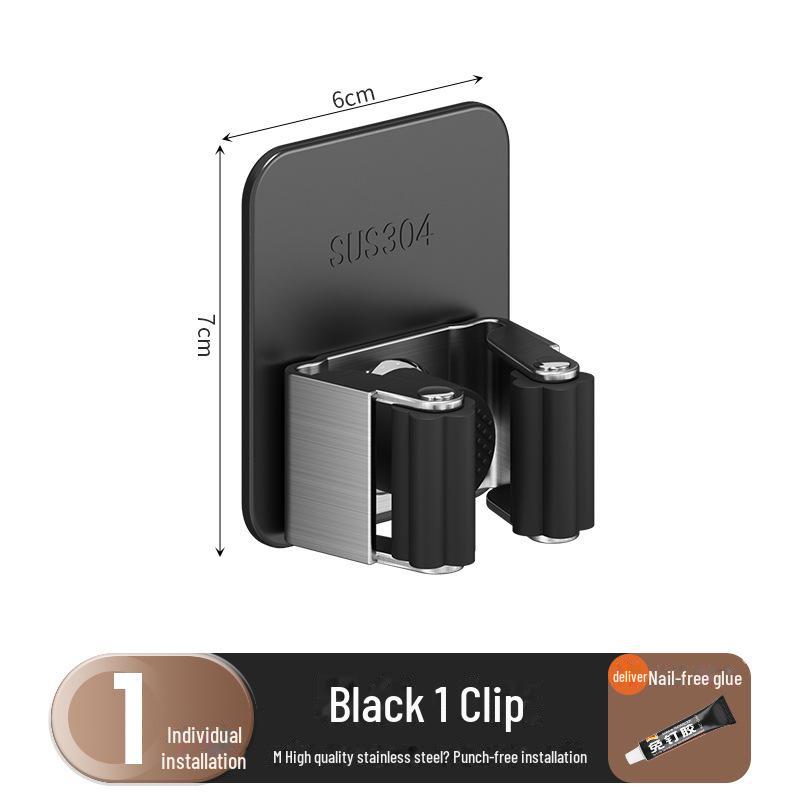 

Крепление для вешалки для швабры из нержавеющей стали для ванной и кухни без сверления