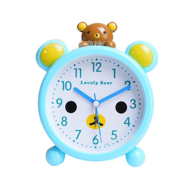 Simple and Cute Children's Alarm Clock Cartoon Student Dormitory Alarm Clock Lazy Bedside Clock Tabletop Ornament Clock