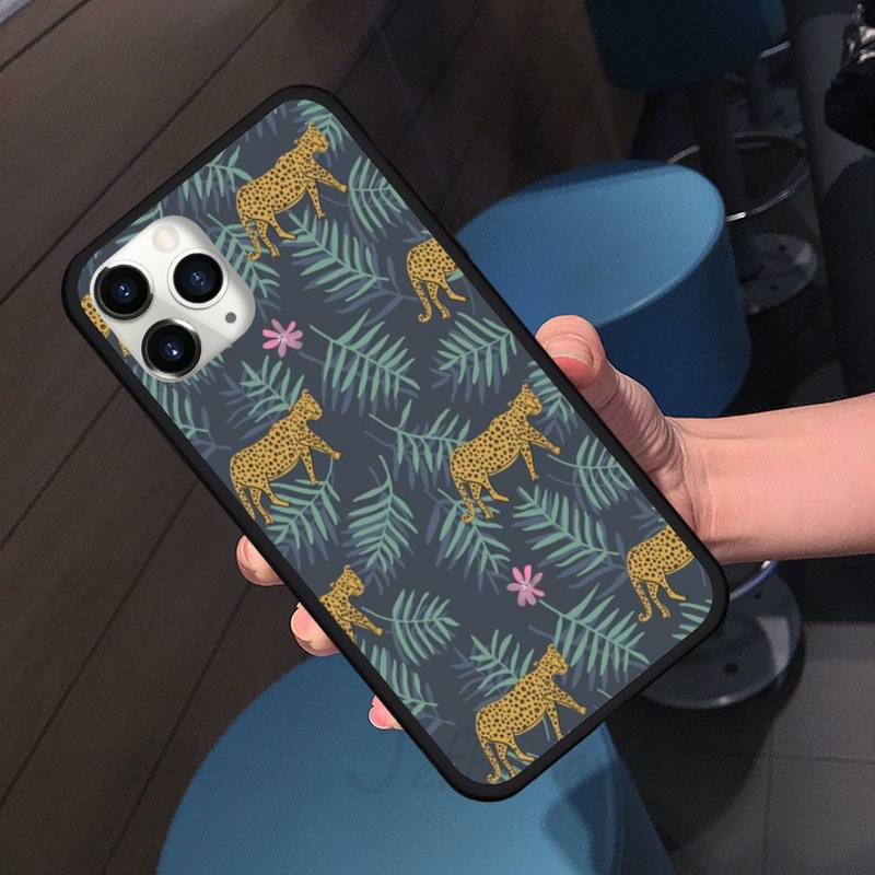 Tropical Plant Leopard Phone Case for iPhone 11 12 Pro XS MAX 8 7 6 6S Plus X 5S SE 2020 XR