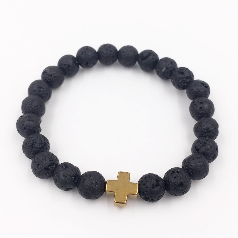 Handmade Matte Stone & Silver Lion Bracelet with 8mm Dragon Pattern Prayer Beads