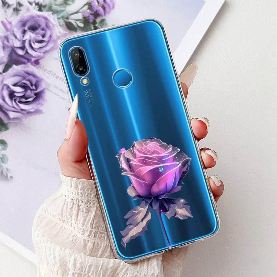 Für Huawei P20 Lite Hülle Beliebte Blume Schmetterling Weiche Klare Silikon Handy Rückseite für Huawei P20Lite Nova 3e ANE-LX1 Bumper