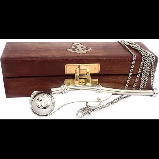 

Морская никелированная цепь для свистка для боцманской/боцманской трубки с деревянным ящиком