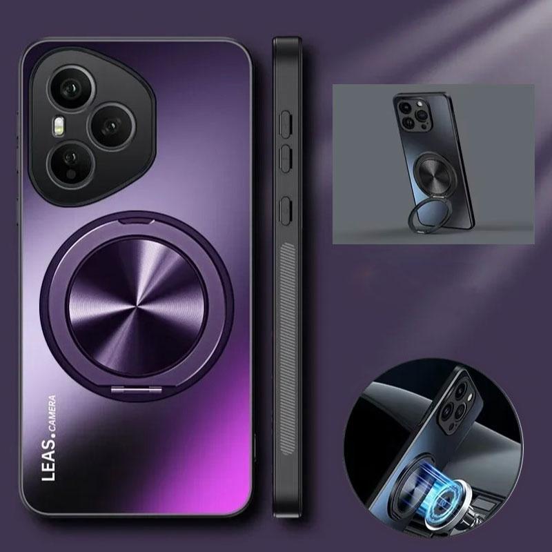 AG Matte Magnetic Case for Honor 400 Pro 360° Rotating Ring Holder Wireless Charging Hard Cover for Honor 400 400Pro