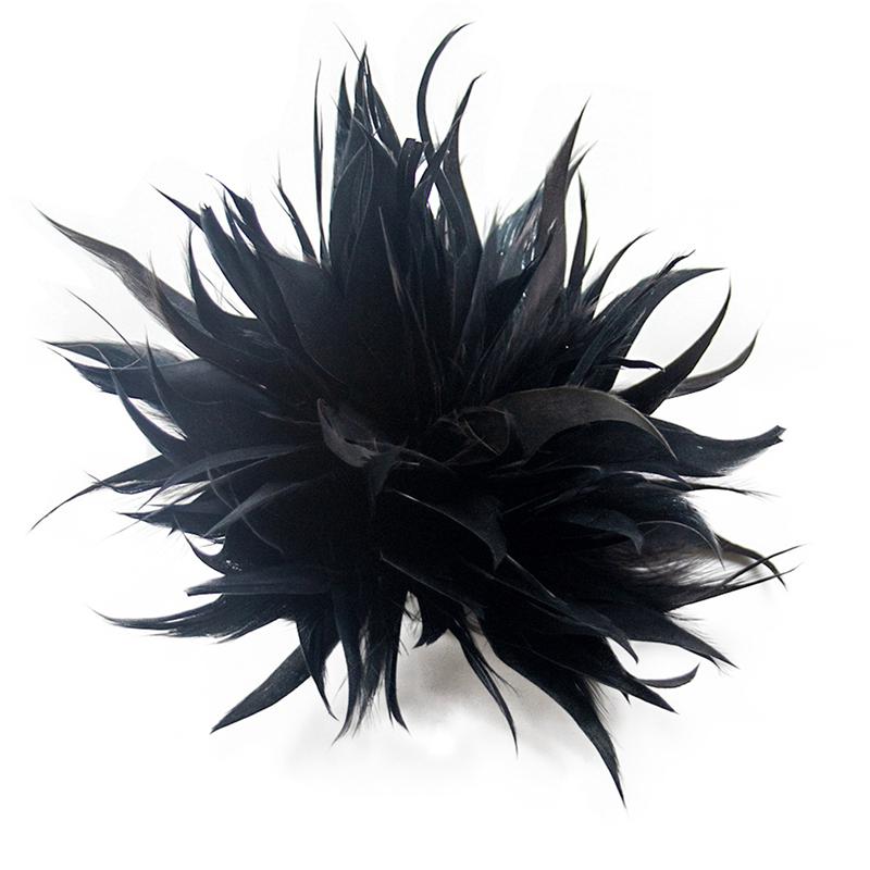 

Модная брошь в виде пера, страусиное перо, зажим для шарфа для женщин, броши, булавки для лацканов, аксессуар для платья, бутоньерка для волос для женщин чёрный
