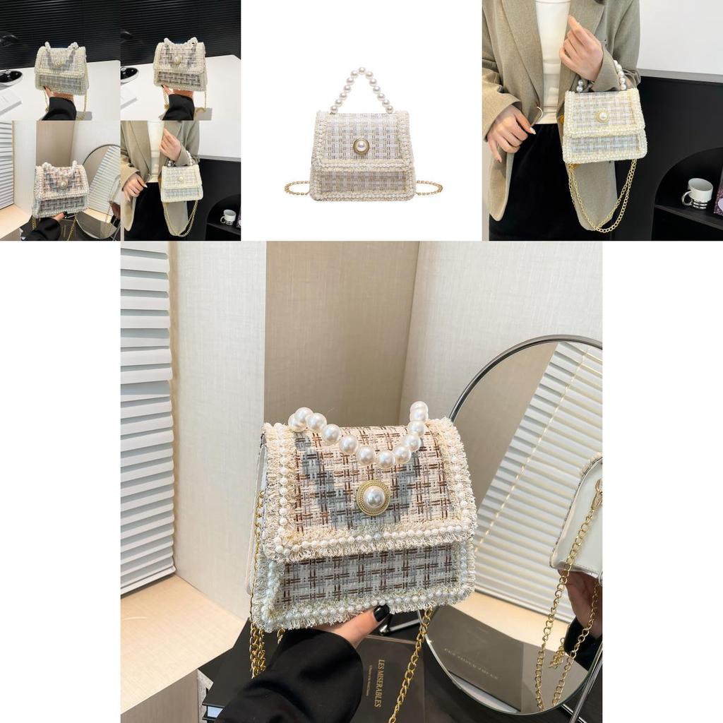 Fashionable Pu Leather Small Square Bag For Women Available In Cream And Khaki