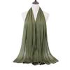 Women Turban Large Size Long Scarf Satin Crepe Fabric Breathable Soft Sheen Headscarf Vacation Photography Sun Protection Shawl
