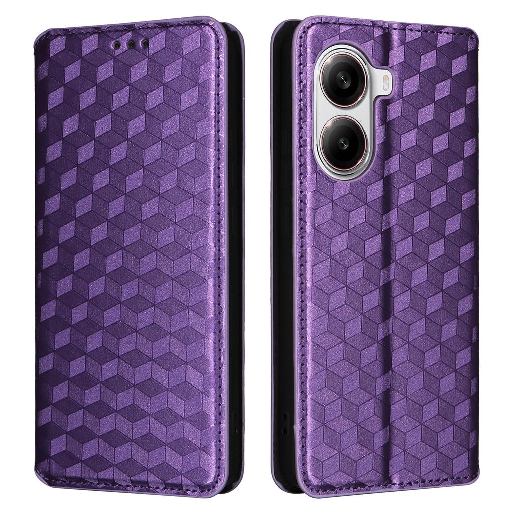 For Xiaomi Poco X7 Pro 5G/Redmi Turbo 4 5G Wallet Case Rhombus Imprinted Leather Phone Cover