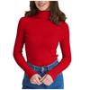 Women's Turtleneck Knit Sweater Top Long Sleeve Casual Basic Layering Pullover