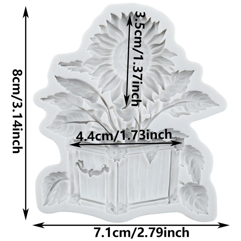 Sunflower Silicone Molds Sunflower Fondant Mold Cake Decorating Tools Cupcake Topper Candy Chocolate Gumpaste Mold