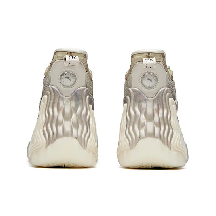 New Anta Star Mountain Cushioning Anti Slip And Wear Resistant High Top Basketball Shoes Men's Ecru 112031818A-9