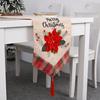 Red Flower Exquisite Burlap Table Cover 183cm Long For Memorable Celebrations Christmas