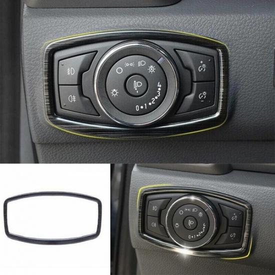 For Ford Ranger 2015- Function Control Button Frame Trim 1PCS Titanium Black