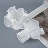 1pair Ruffled Wrist Cuffs White Color False Sleeves for Teens Jackets Decor