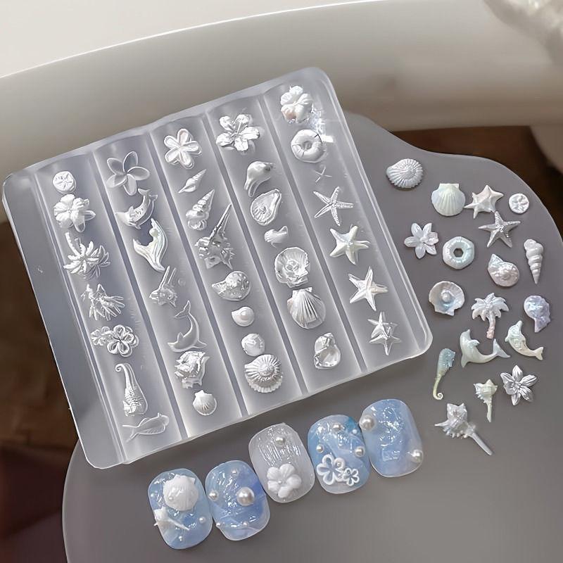 3D Forma Silikonová Ozdoby na nehty Nail Art DIY Šablony s květinovým designem Forma na nehty Šperky Řemesla Průhledná forma na nehty Nástroj