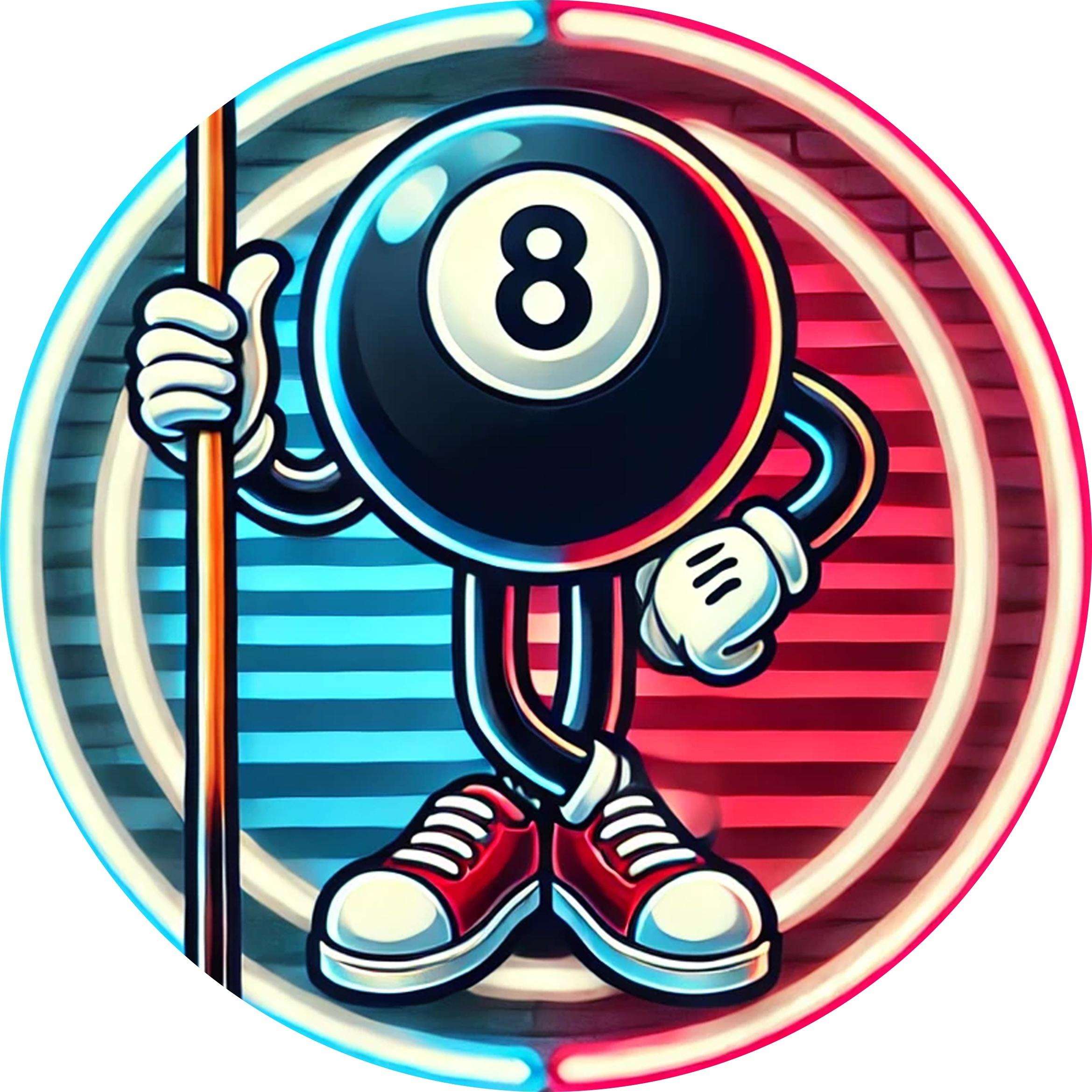 Vintage Pool Neon Metal Wall Sign  Inch Round Durable Art Vibrant Colors Easy to Hang Home Bar Office Unique Gift 20x30cm（7.8x11.8inch）