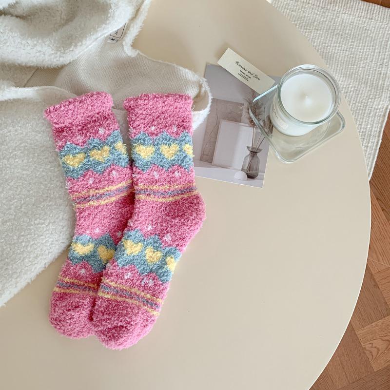 Autumn and Winter Coral Fleece Stockings - Children's Floor Stockings - Winter Thick and Warm Comfortable Home Use Postpartum Stockings
