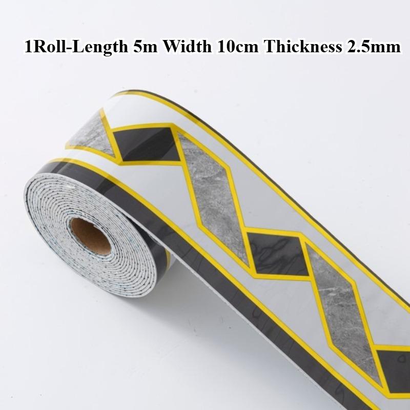 2 Rolls Self-Adhesive Waistline Printed Tape Foam Self-Adhesive Corner Trim for Ceiling Office Living Room Door Frame