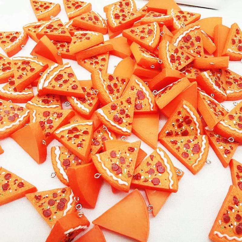 Set di 7 Collane/Portachiavi Bizzarri a Forma di Pizza per Coppie Amanti del Cibo Regali per Amici