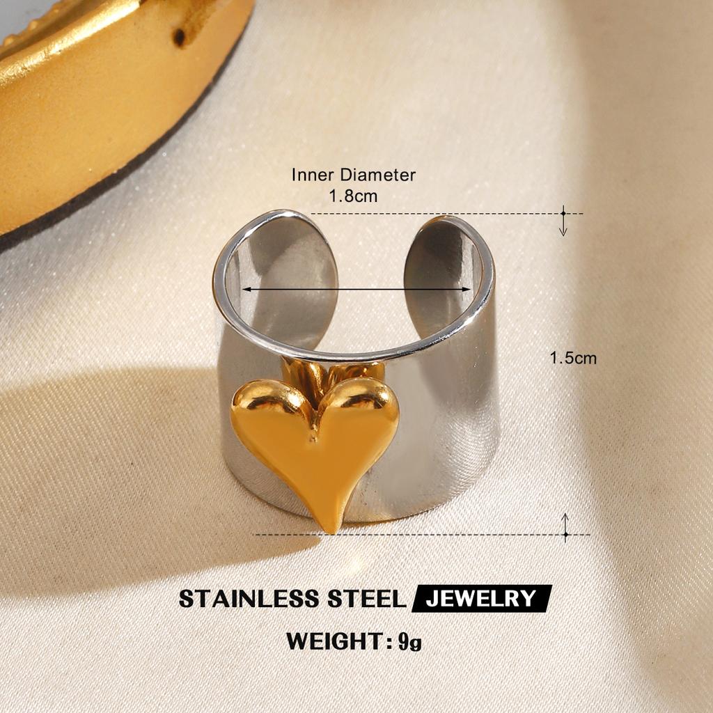 Vintage Gold Silver Color Flower Leaf Rings for Women Stainless Steel Irregular Chain Heart-Shaped Starfish Rings Jewelry Gifts
