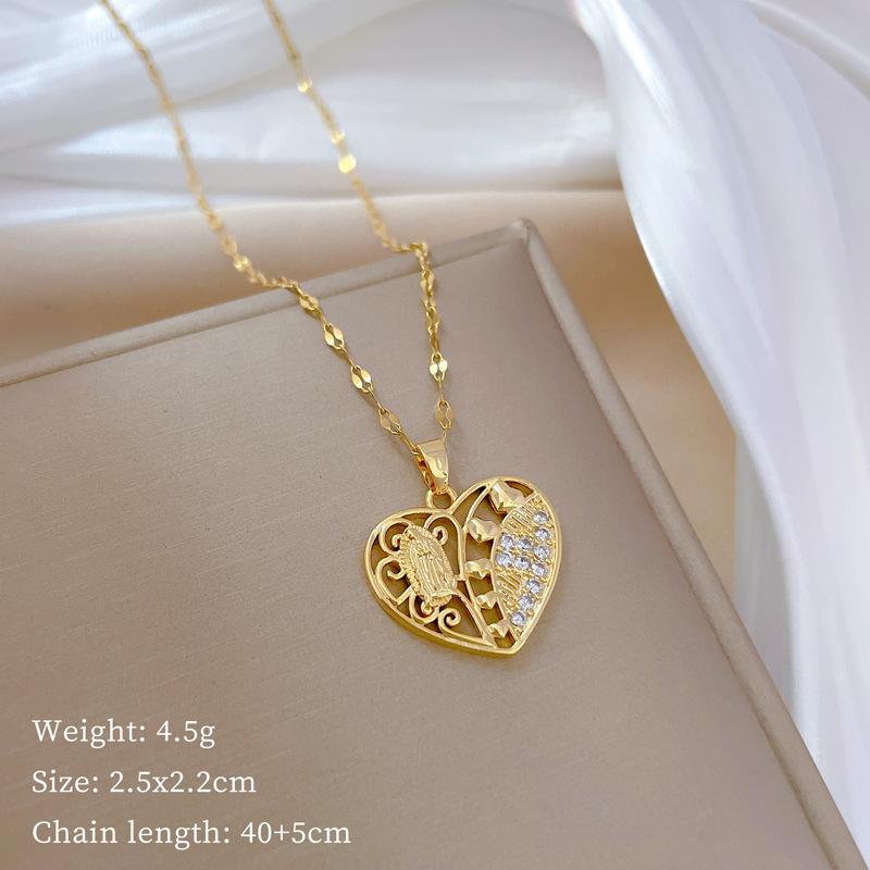 Lucky Necklace Women'S Copper Micro-Inlaid Real Gold Electroplating Simple And Exquisite Clavicle Chain Neck Chain