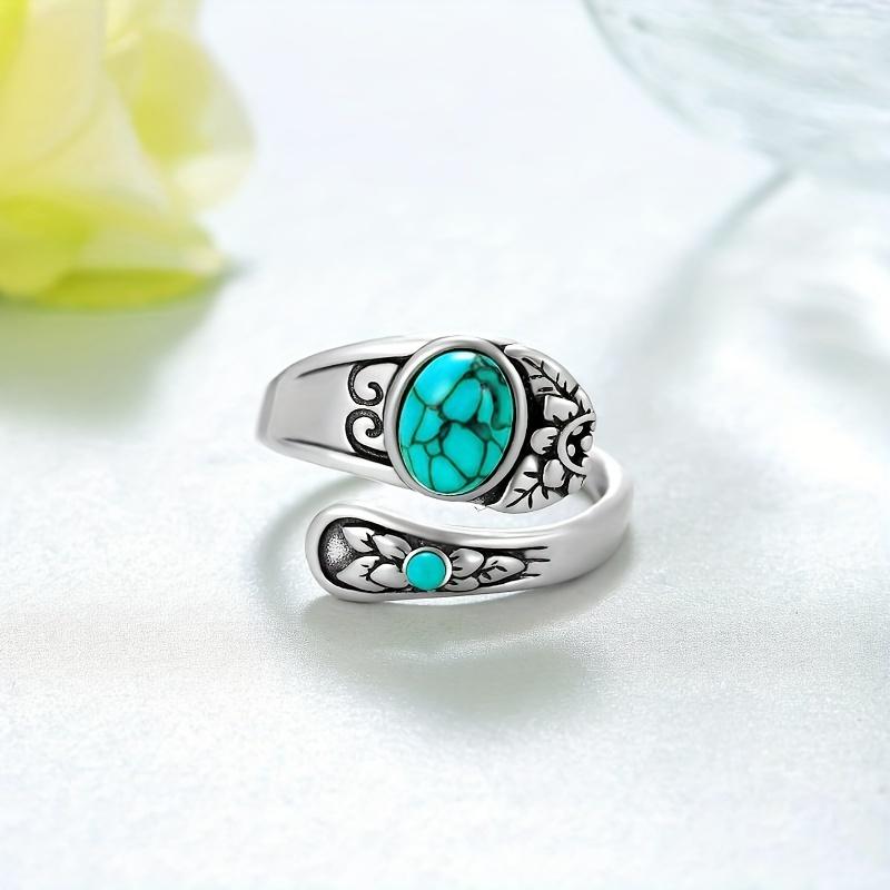 Vintage Turquoise Ring - Victorian Style Jewelry - Turquoise Stone - For Men & Women - Perfect Gift for Anniversary & Birthday