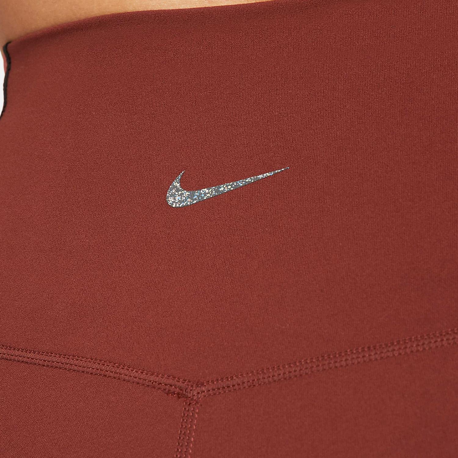Nike Леггинсы Yoga Dri-FIT Luxe 7/8 Color Block с высокой талией женские леггинсы красные — фото 3