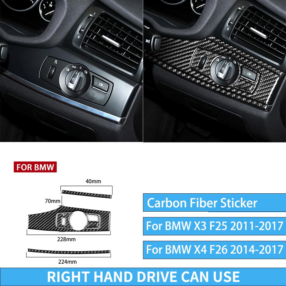 For BMW X3 F25 2011-2017 For X4 F26 2014-2017 Accessories Interior Dashboard Gear Outlet Full Set Kit Carbon Fiber Cover Sticker