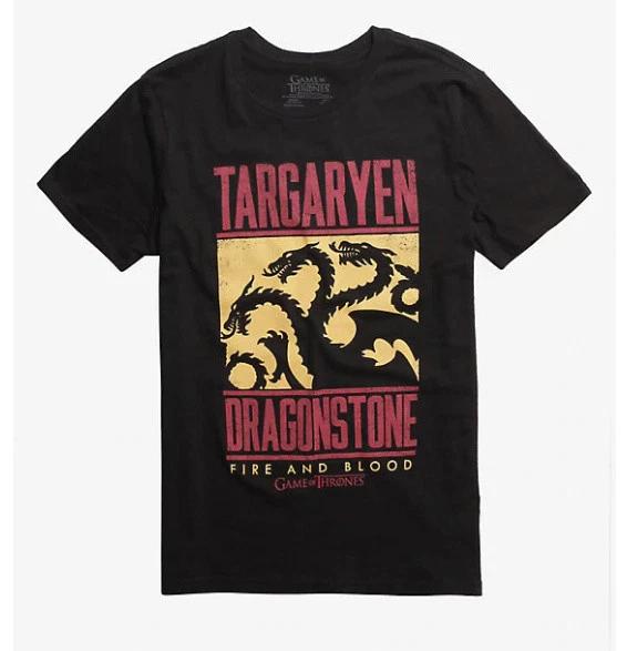 Game Of Thrones HOUSE TARGARYEN DRAGONSTONE T-Shirt NWT Licensed New Design! L
