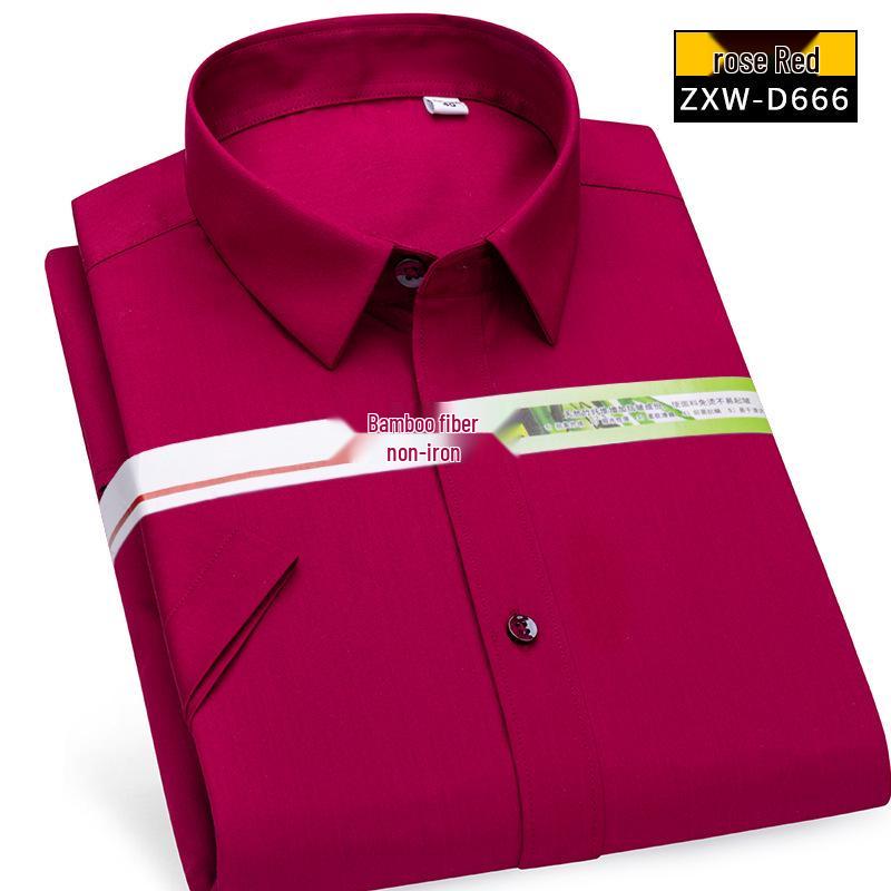 

Мужская синяя хлопковая рубашка с коротким рукавом для бизнеса - Формальная рабочая одежда XXL