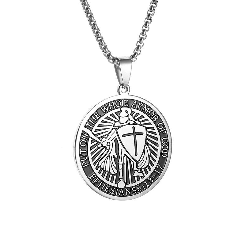 Pendant New Men's Retro Medieval Templar Knights Medal Necklace