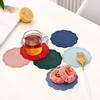 4-Inch Siliconen Placemat voor Eettafel, Vintage Embossed Decoratieve Ronde Tafelmat, Hittebestendig Waterdichte Keuken Afwasmat