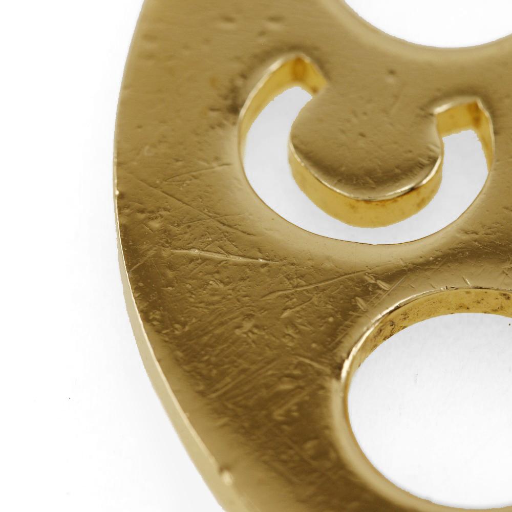 Chanel Round Logo Necklace Vintage Plated Gold 170g Women Used