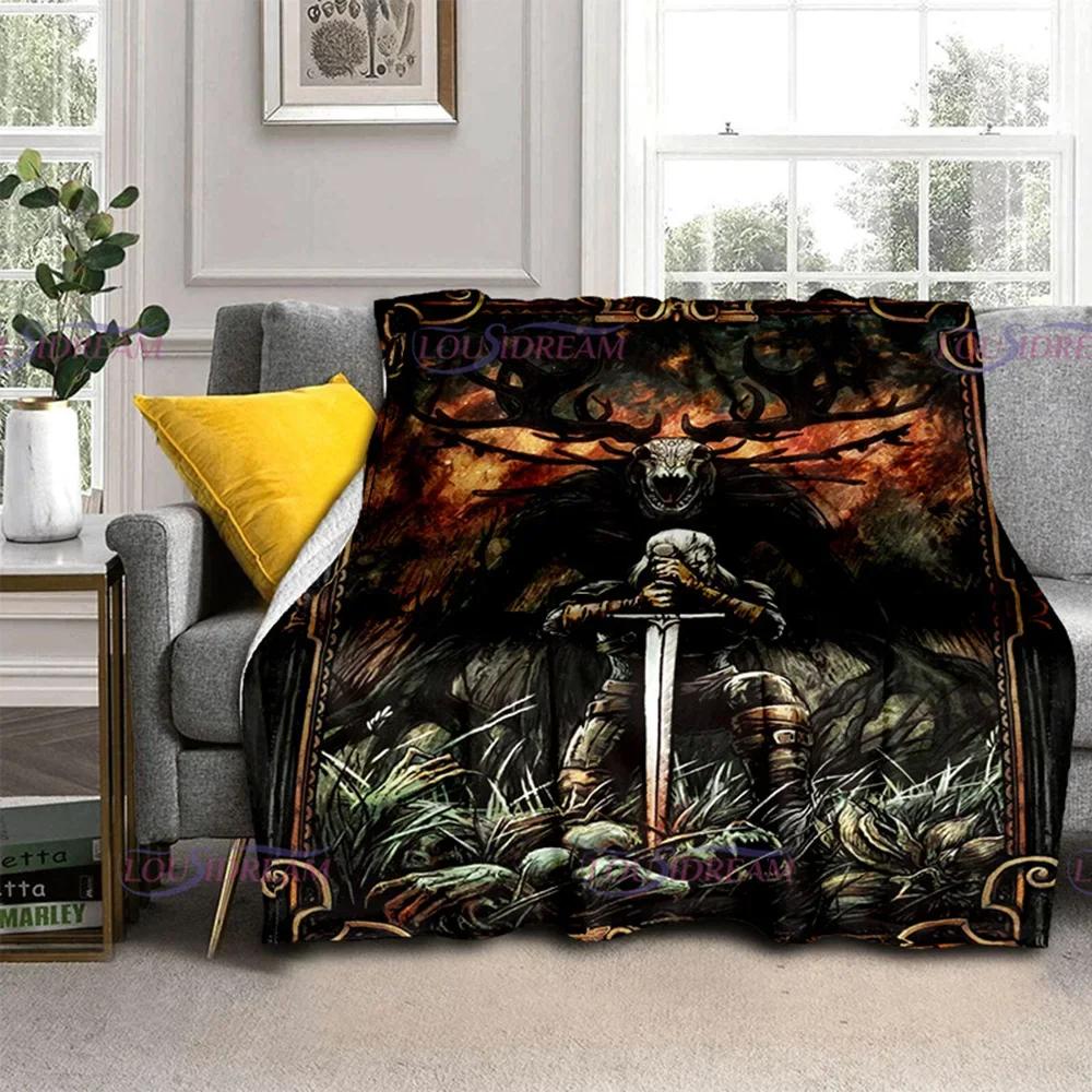 Coperta con Stampa 3D di Lupo Gioco W-Witcher Coperte da Divano per Letti Morbida Calda Coperta Plaid Lupi che Corrono Coperta da Lancio Coperta in Flanella