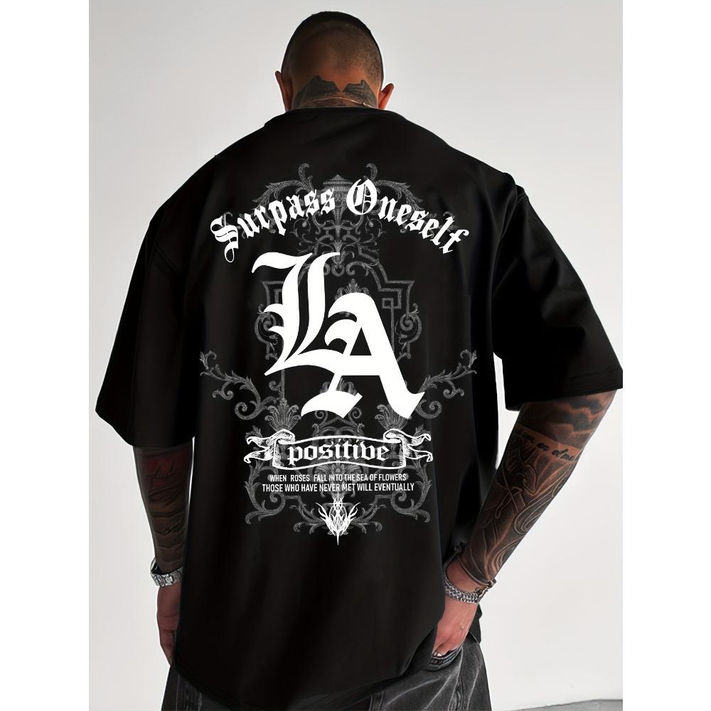 2025 Sommer neues lässiges und modisches 3D-Druckmuster atmungsaktiv leicht bequem und weich Herren-T-Shirt L black