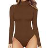 Women's Casual Bodysuit Long Sleeve Bodycon Catsuit Leopard Print