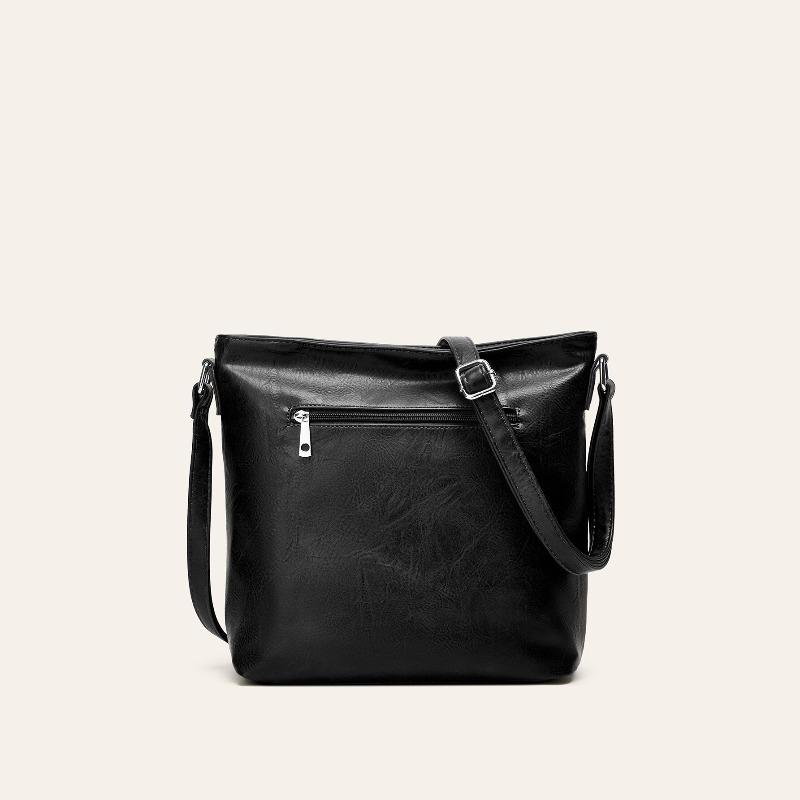 Retro Double-zip Large Capacity Crossbody Bag for Women, Stylish and Simple Design