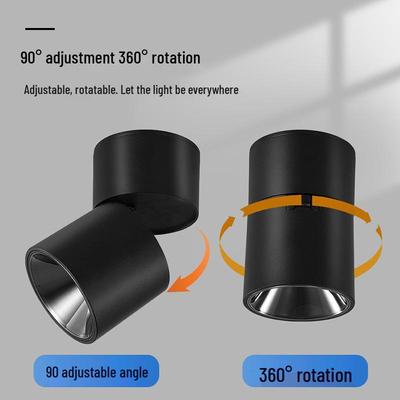 Adjustable Surface-Mounted Full-Spectrum Folding Spotlight - Anti-Glare Ceiling Lamp for Living Room/Bedroom
