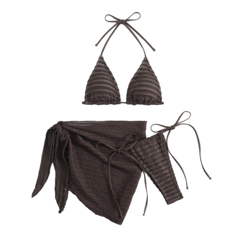1011 Hot Selling Sexy Bikini Three-piece Swimsuit Women's European and American Popular Beach Tether Bikini Swimsuit
